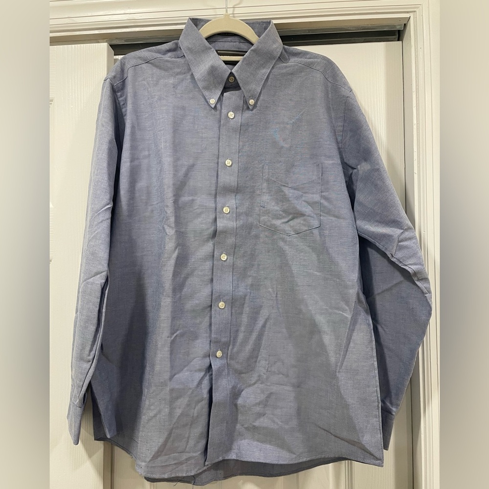 David Taylor Light Blue Casual Button Down Shirt